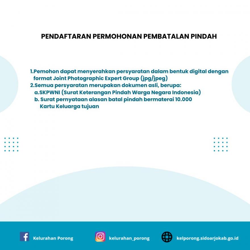 PENDAFTARAN PERMOHONAN PEMBATALAN PINDAH